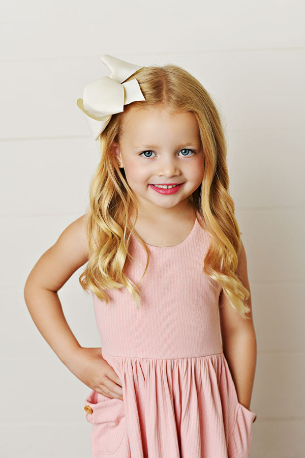 Swoon Baby Pink Ribbed Pocket Dress