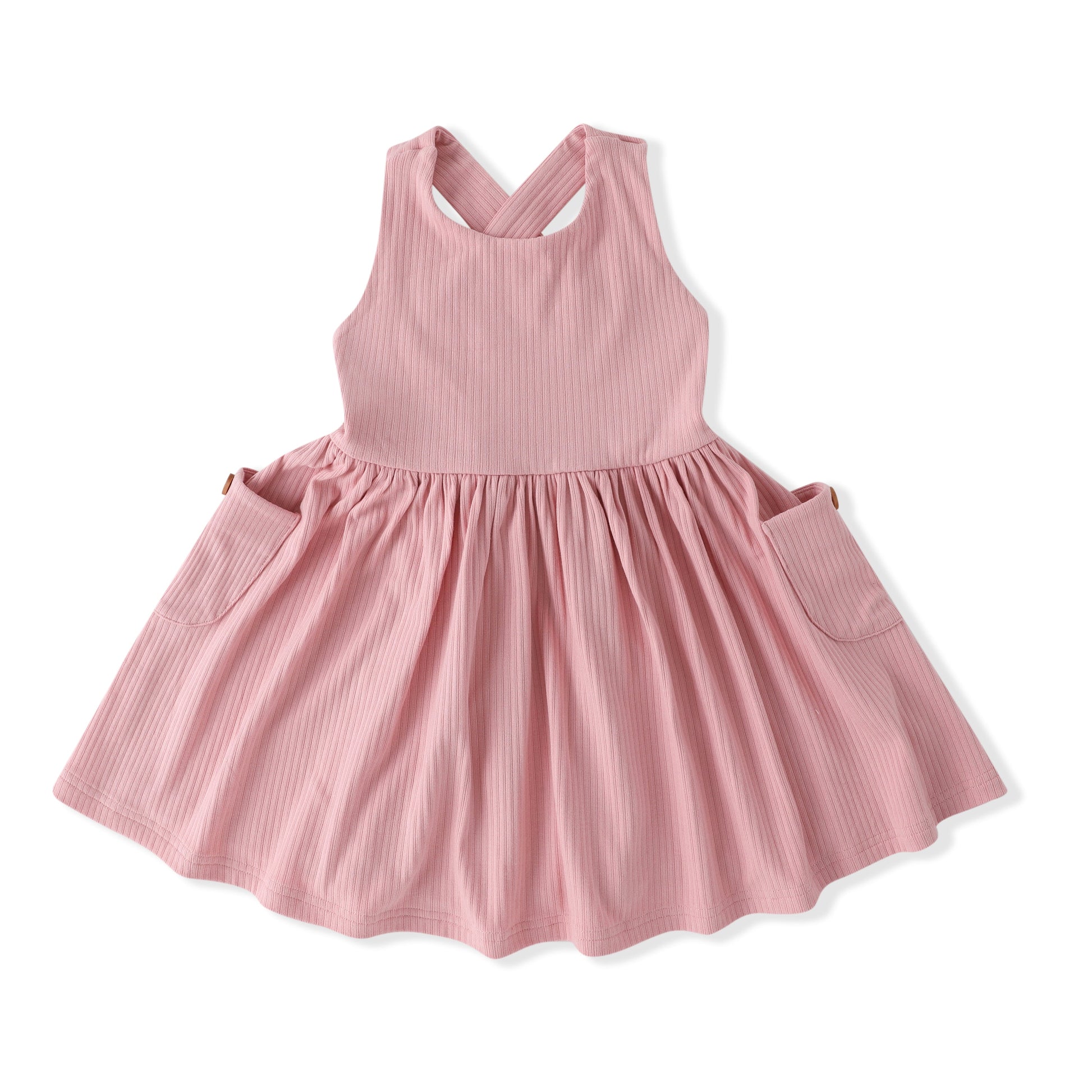 Swoon Baby Pink Ribbed Pocket Dress