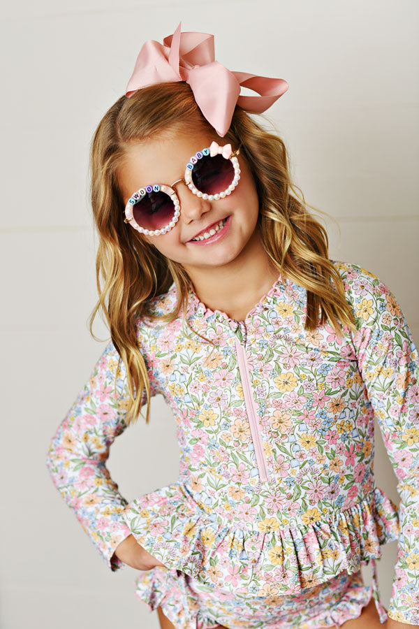Swoon Baby Watercolor Bloom UPF 50 2 PC Rashguard