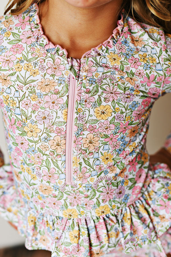 Swoon Baby Watercolor Bloom UPF 50 2 PC Rashguard