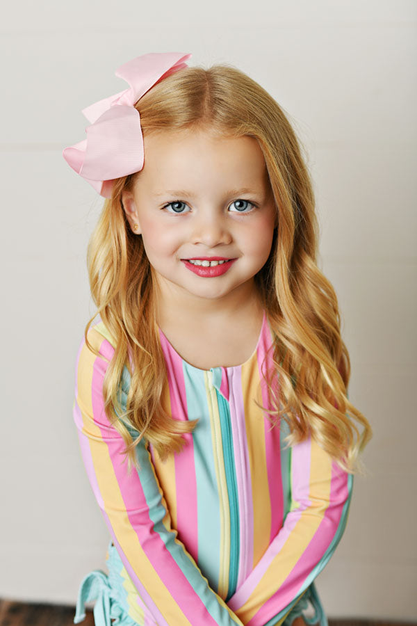 Swoon Baby Rainbow Stripes UPF 50 1 PC Rashguard Swimsuit