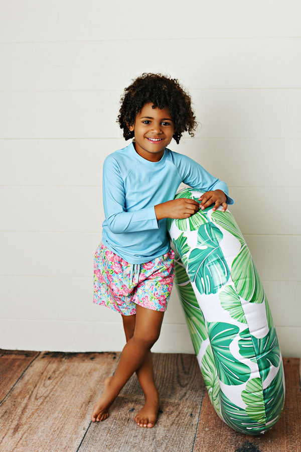 Swoon Baby Hawaiian Bloom UPF 50 Boys Swim Trunks