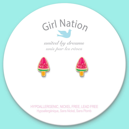 Girl Nation Cutie Stud Earrings - Melon Pop
