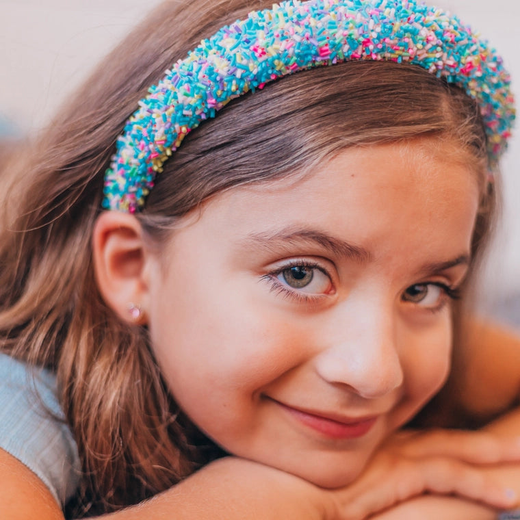 Frog Sac Padded Sprinkles Headband - Light Blue