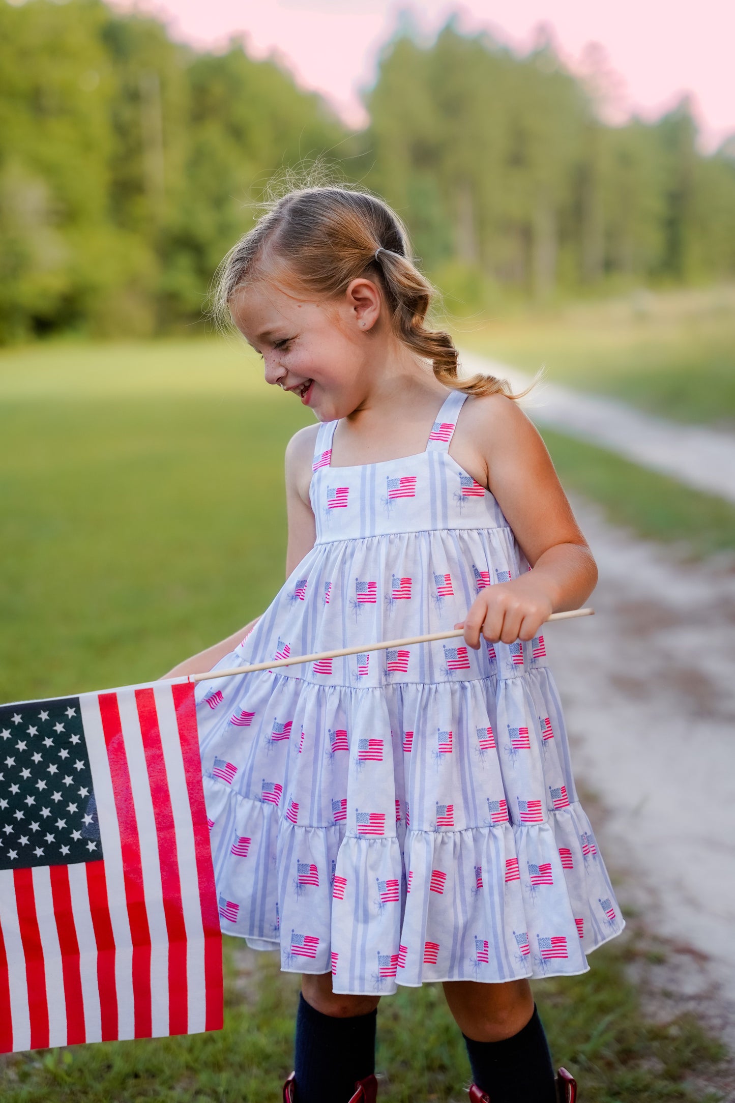 Be Girl Clothing Stars & Stripes Garden Twirler