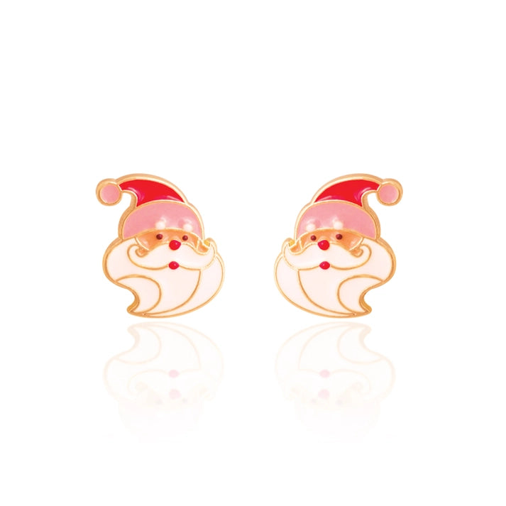 Girl Nation Cutie Stud Earrings - Holly Jolly Santa