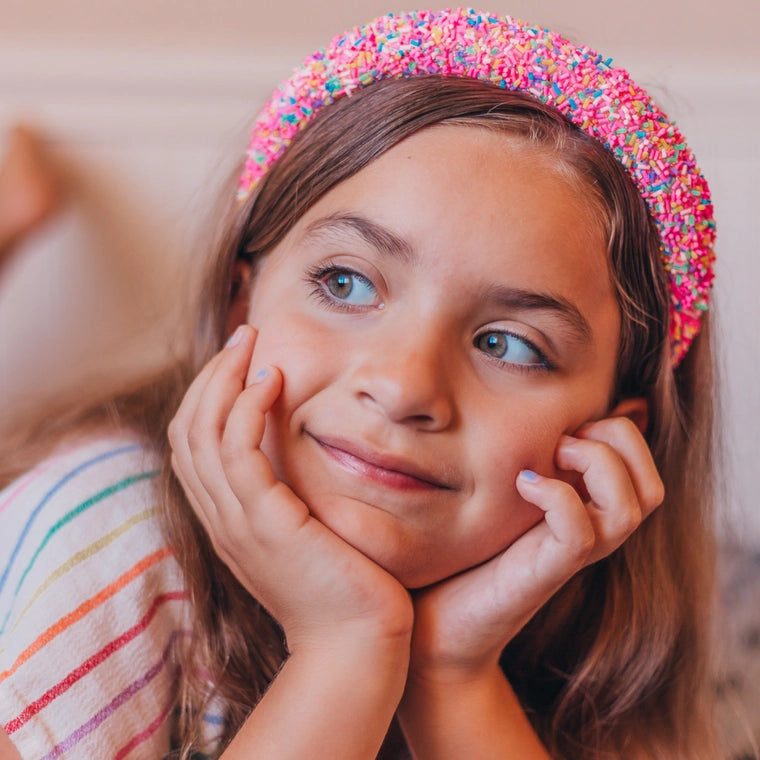 Frog Sac Padded Sprinkles Headband - Hot Pink