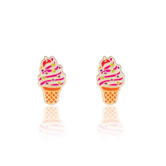 Girl Nation Cutie Stud Earrings - Soft Serve Swirl