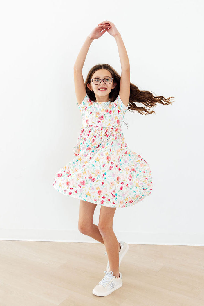 Mila & Rose Painted Posies S/S Pocket Twirl Dress