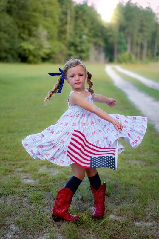 Be Girl Clothing Stars & Stripes Garden Twirler