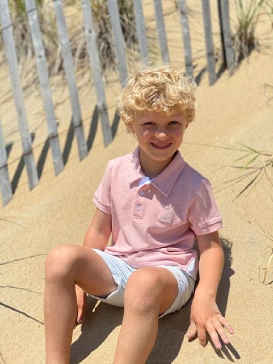Me & Henry Boys Starboard Pique Polo - Pink/Coral