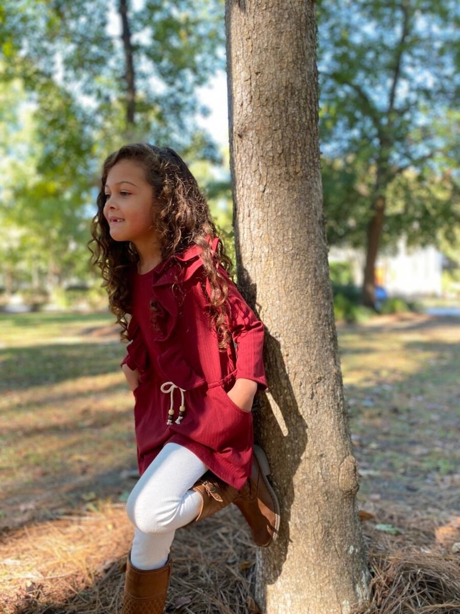 Vignette Girls Celine Dress - Burgundy