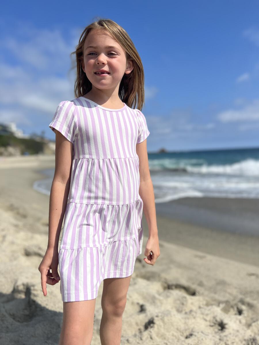 Vignette Girls Iona Dress - Lavender/Cream