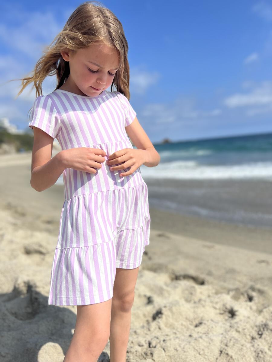Vignette Girls Iona Dress - Lavender/Cream