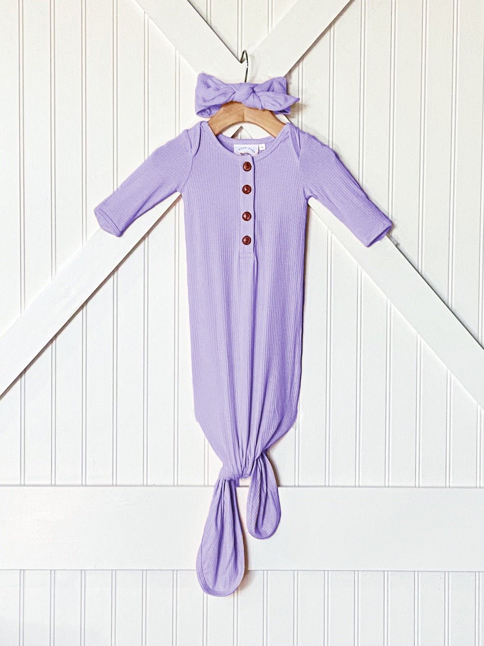 Swoon Baby Orchid Bamboo Ribbed Gown Set Style 22-91