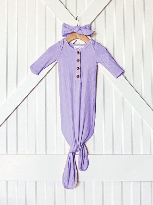 Swoon Baby Orchid Bamboo Ribbed Gown Set Style 22-91