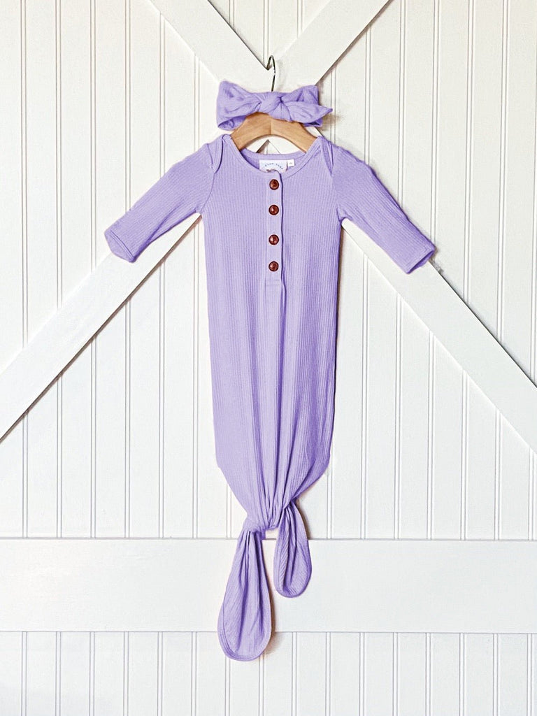 Swoon Baby Orchid Bamboo Ribbed Gown Set Style 22-91