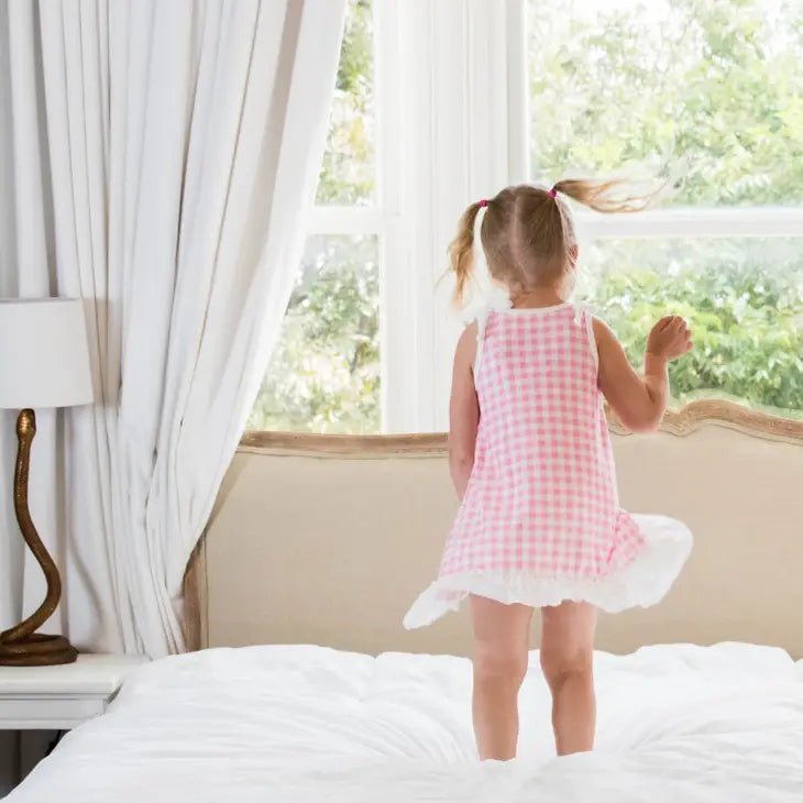 Sugar Bee Blanks Gown with Bloomers - Pink Gingham
