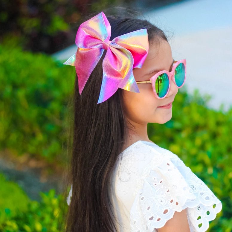 Frog Sac Large Metallic Mermaid Hair Bows - 4 Pack