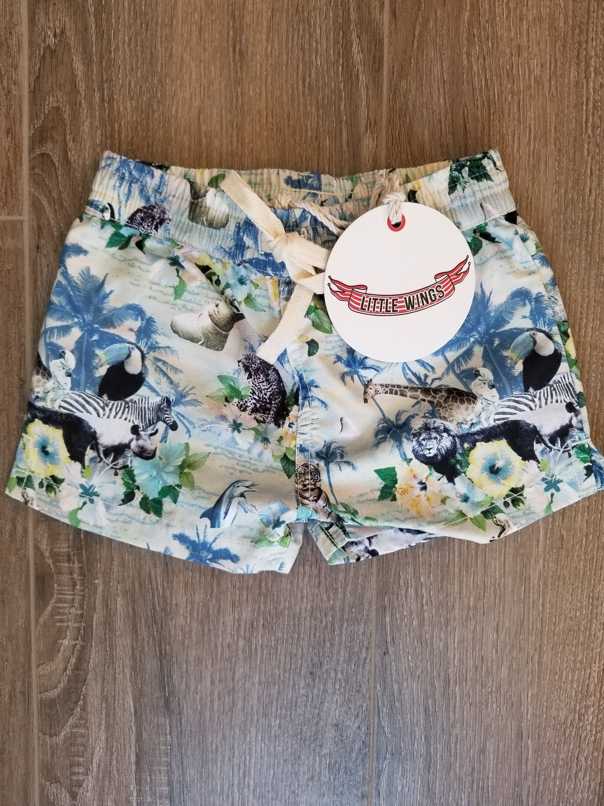 Little Wings by Paper Wings Hawaiian Print Classic Board Shorts