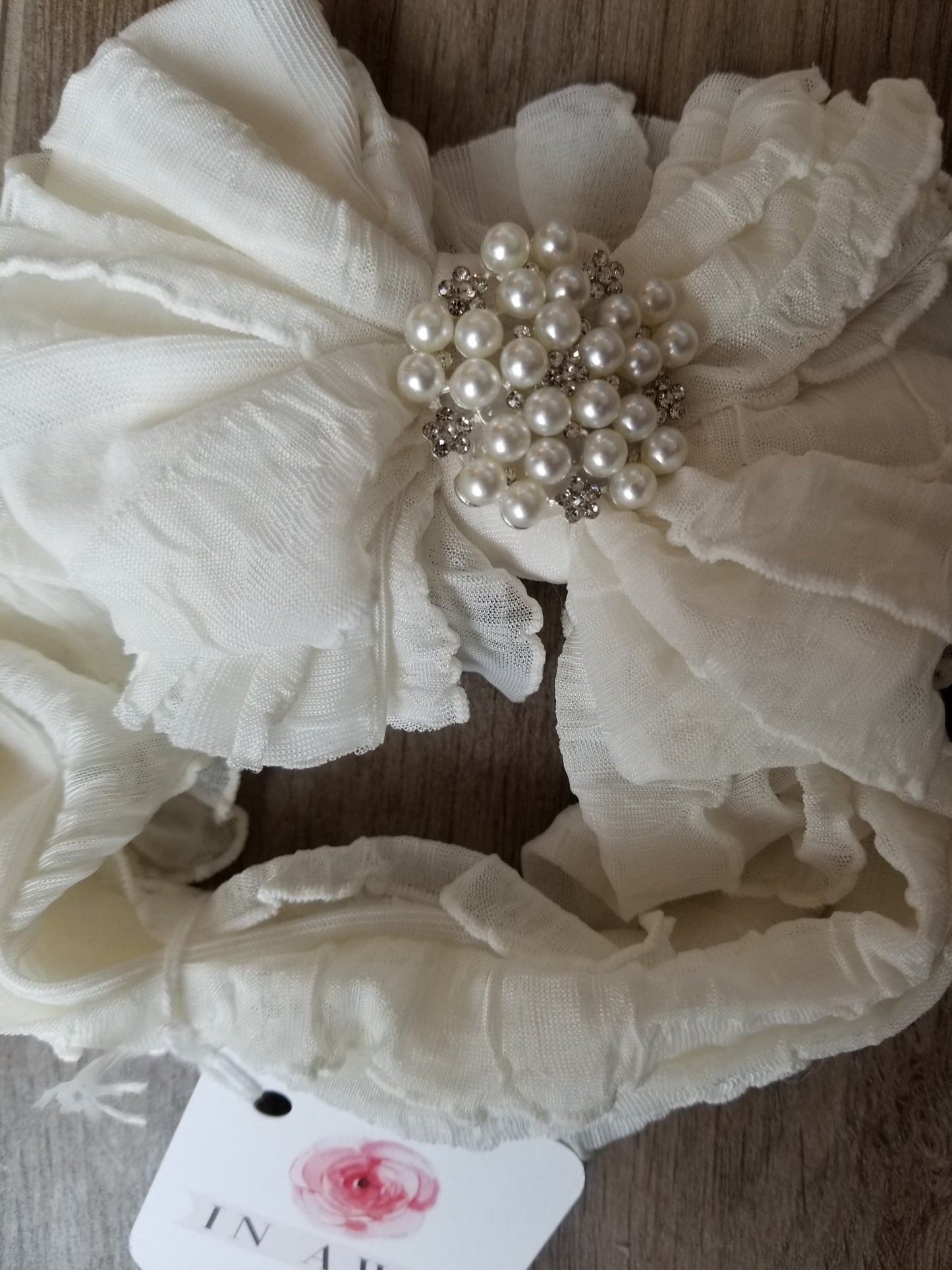 In Awe Couture Pearl Ruffled Headbands