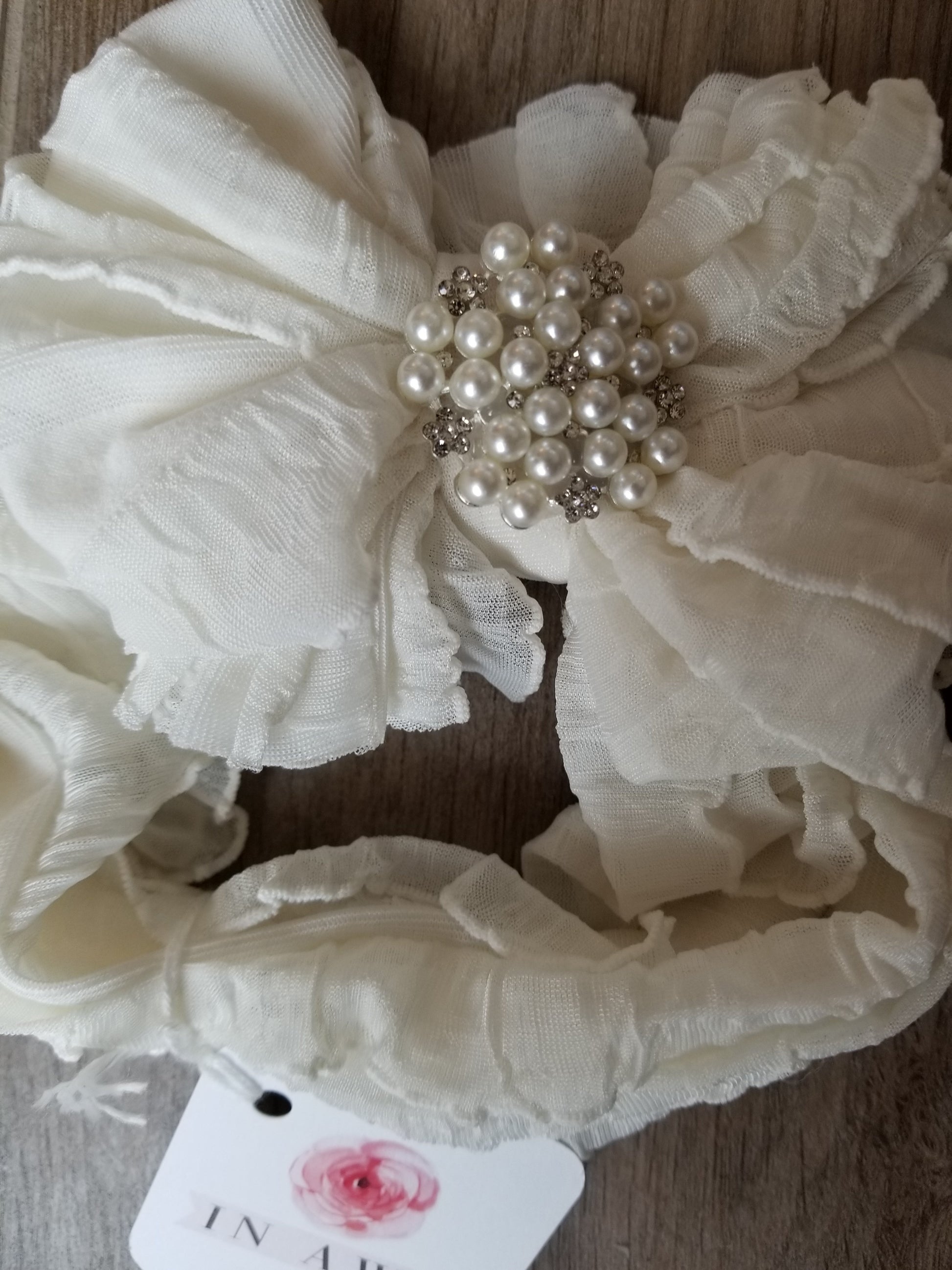 In Awe Couture Pearl Ruffled Headbands