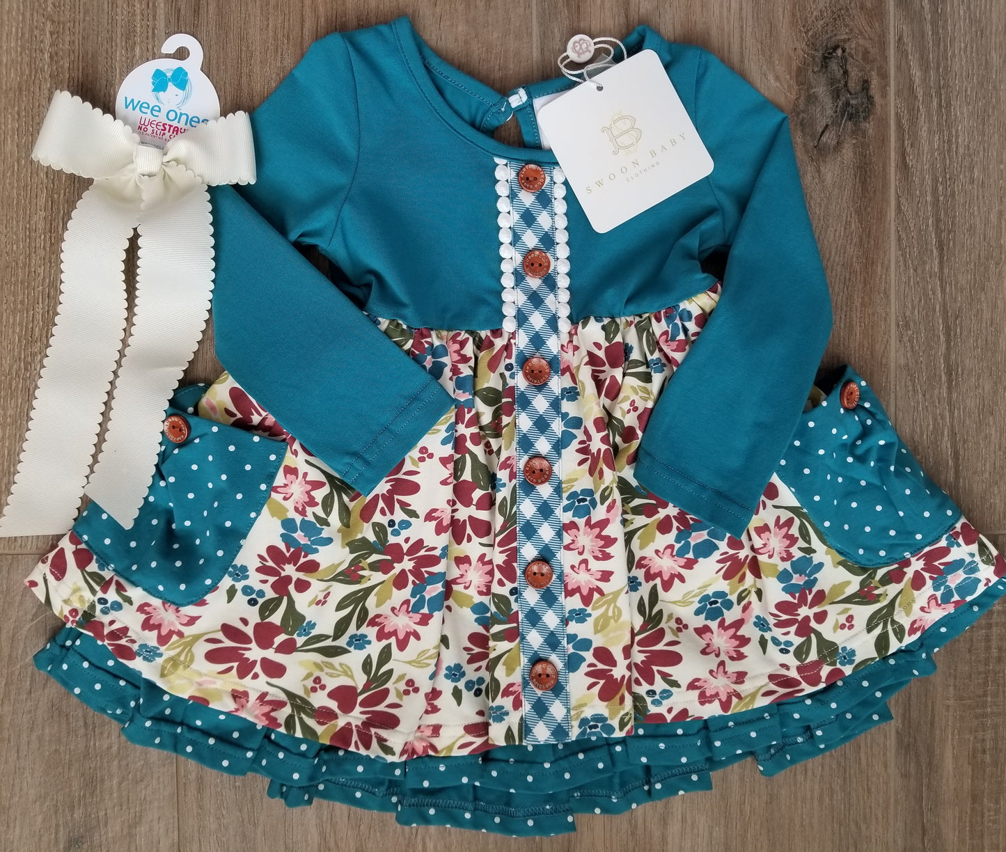Swoon Baby Crimson Rose Prim Pocket Dress Style 21-22