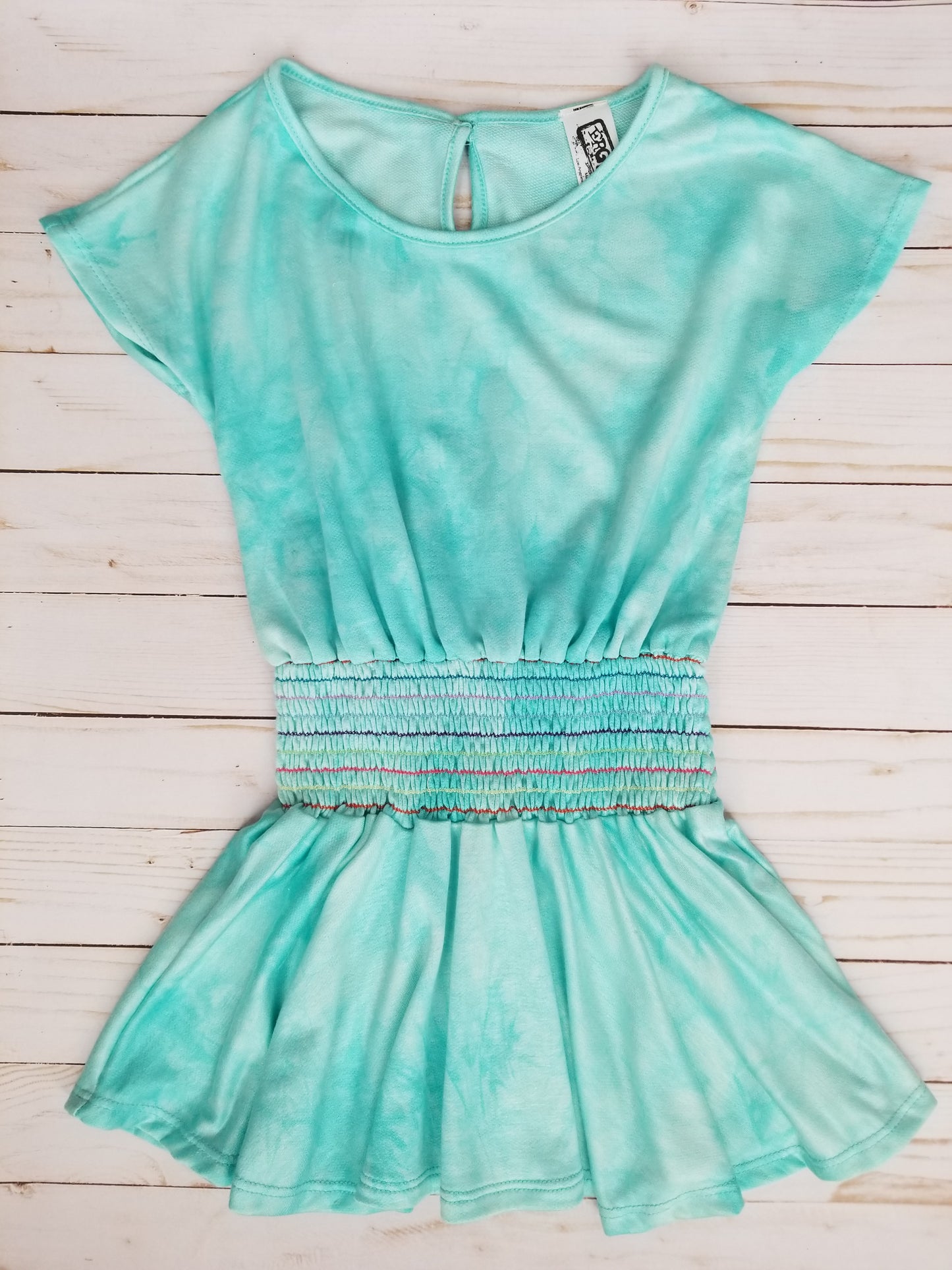 Erge Designs Tie Dyed Shirred Tunic Dress