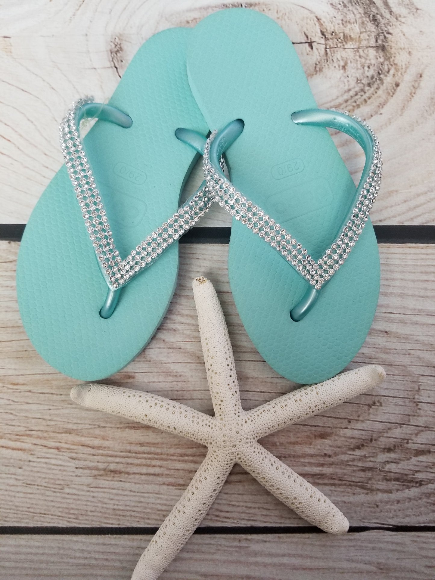 Planet Sea Aqua Crystal Flip Flops