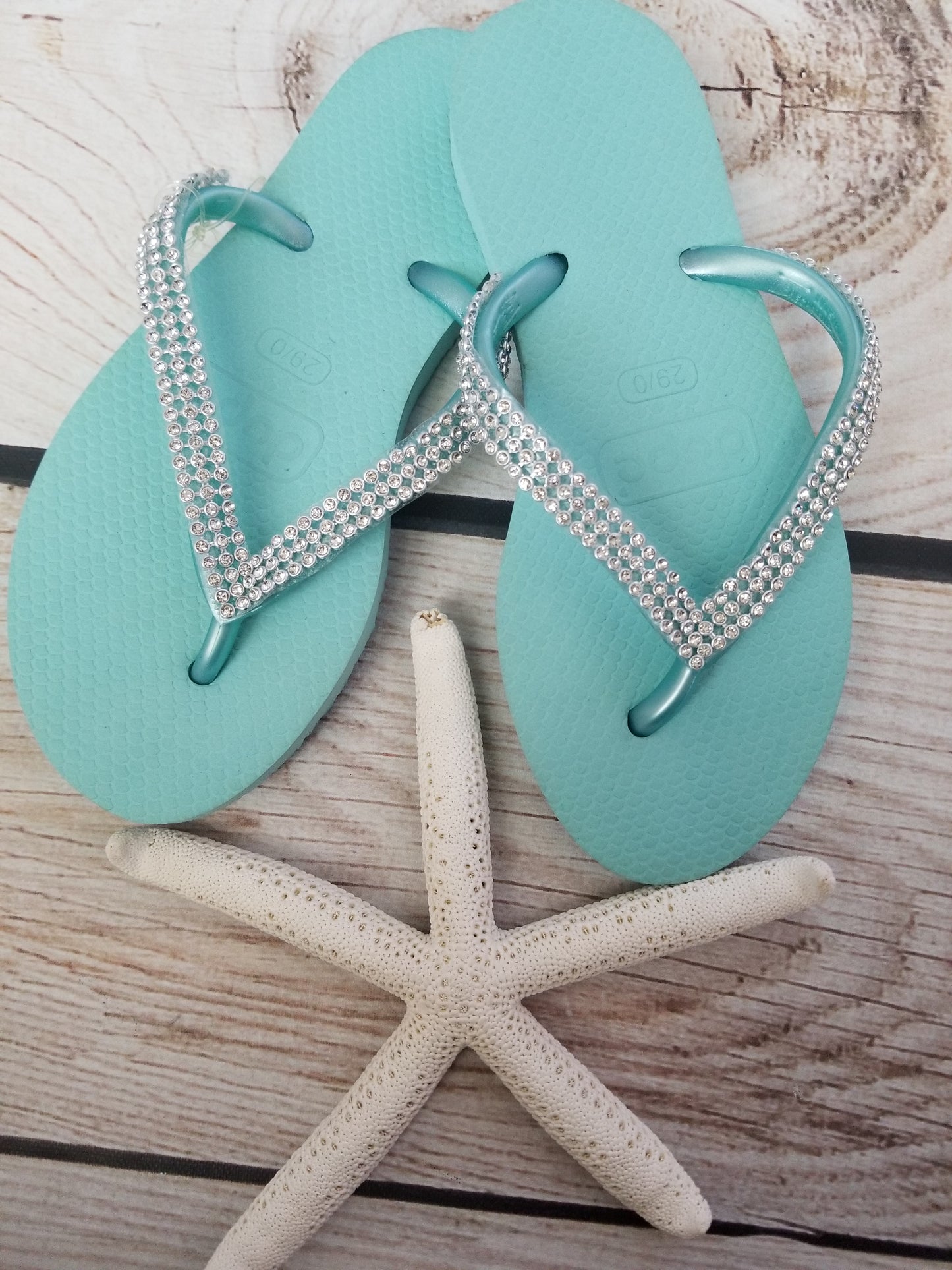 Planet Sea Aqua Crystal Flip Flops