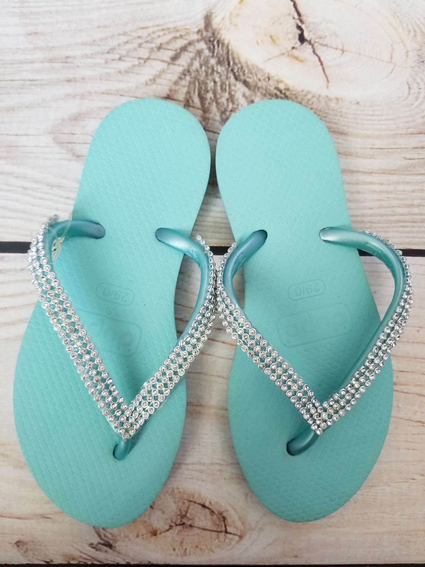 Planet Sea Aqua Crystal Flip Flops