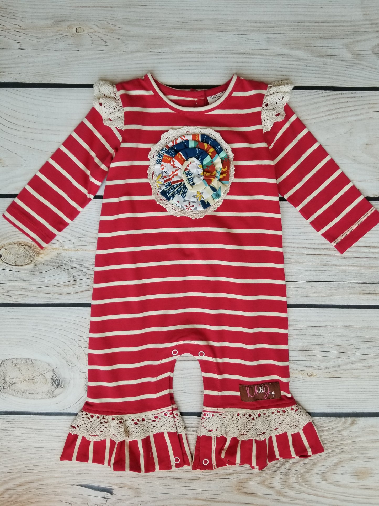 Millie Jay Dreamcatcher Knit Romper with Flower