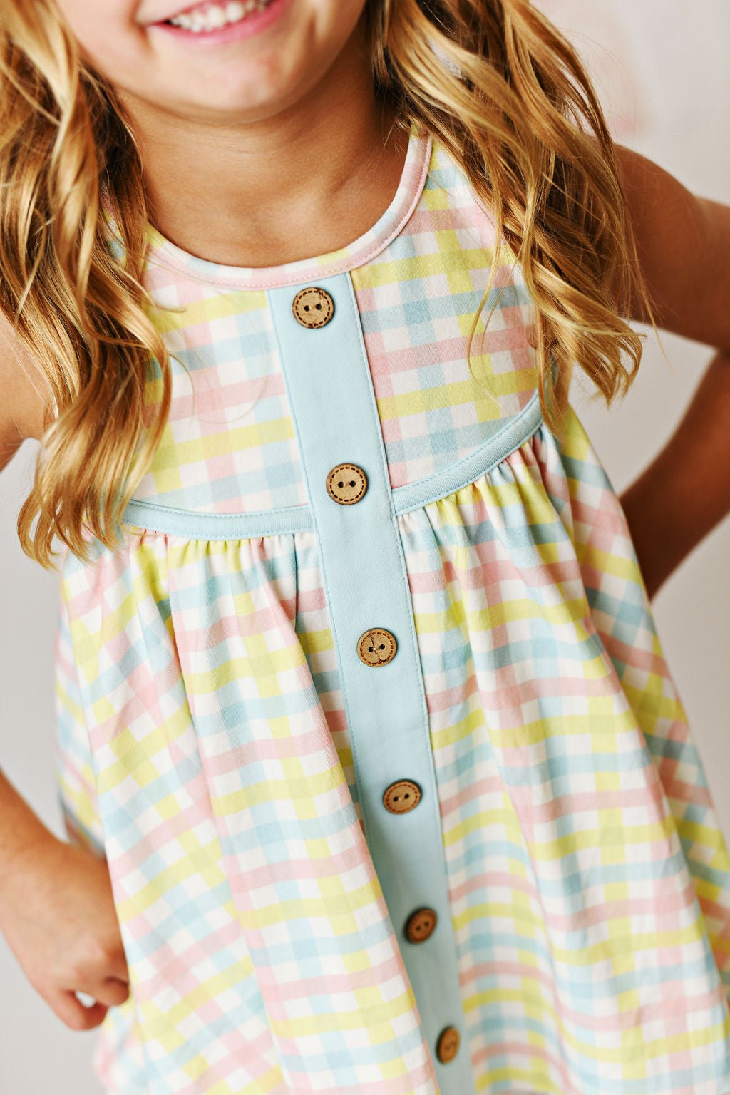 Serendipity Clothing Pastel Gingham Tunic with Shorties