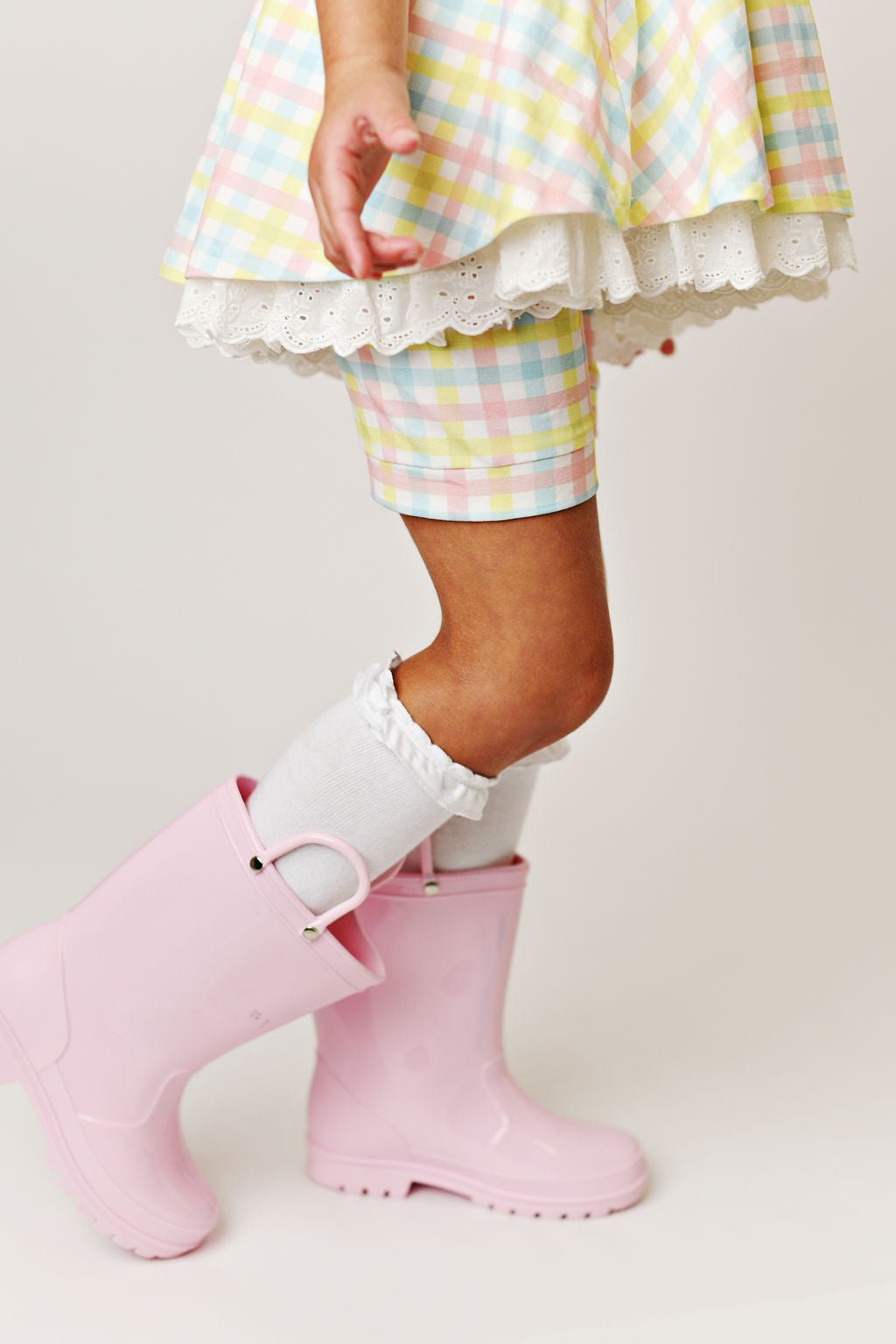 Serendipity Clothing Pastel Gingham Tunic with Shorties