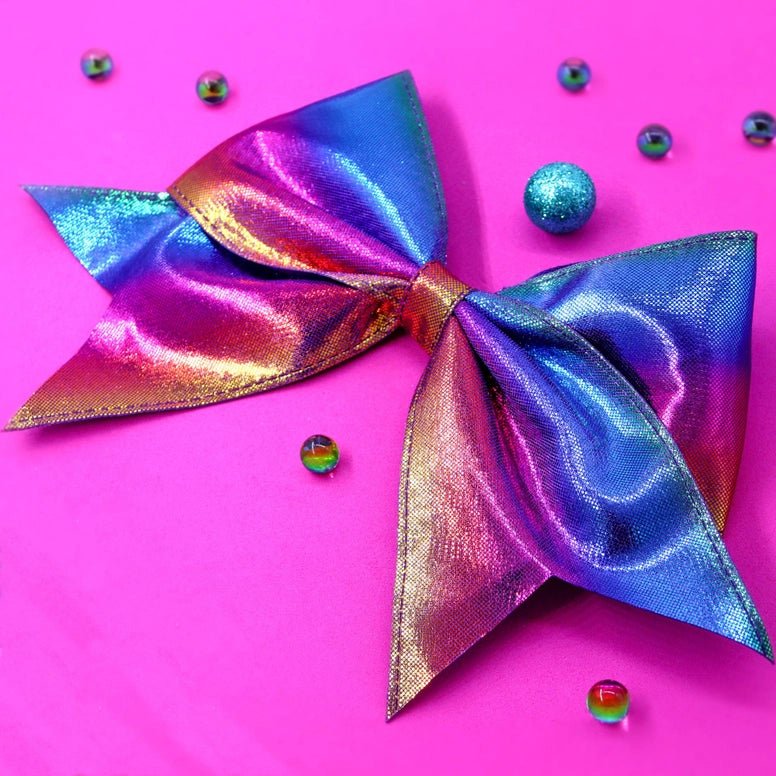 Frog Sac Large Metallic Mermaid Hair Bows - 4 Pack