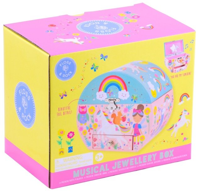 Floss & Rock Musical Jewelry Box Oval Shape - Rainbow Fairy