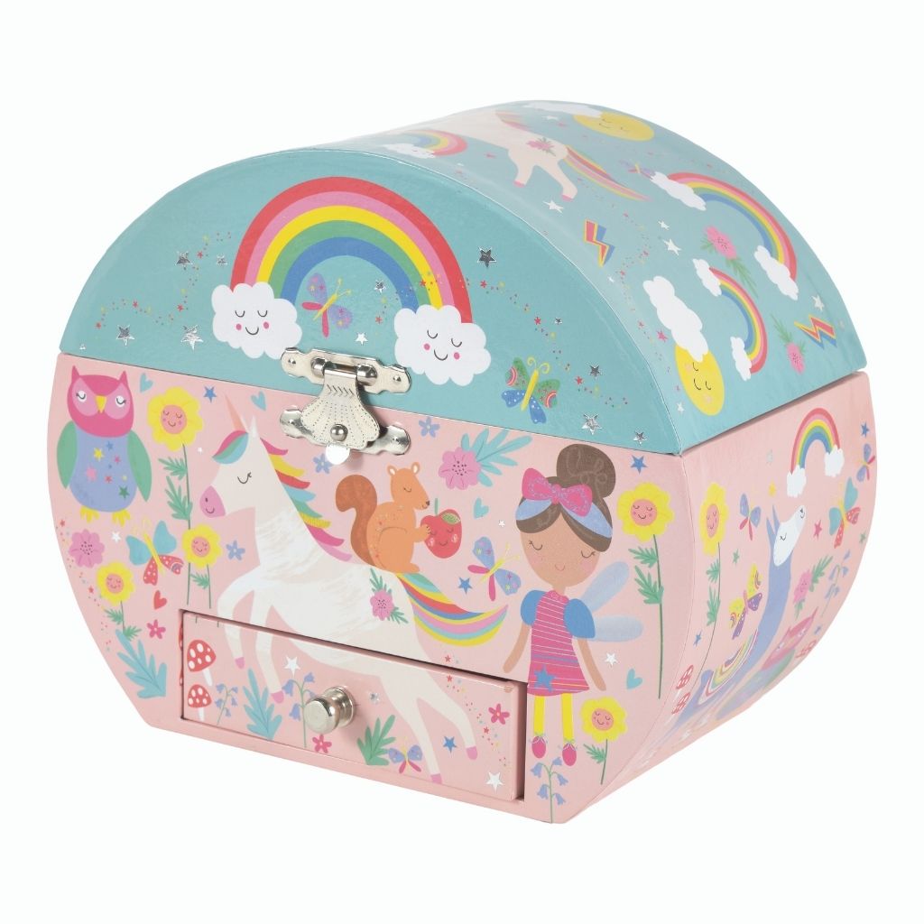 Floss & Rock Musical Jewelry Box Oval Shape - Rainbow Fairy