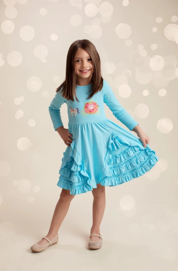 Lemon Loves Lime Cinderella Carriage Dress - Pacific