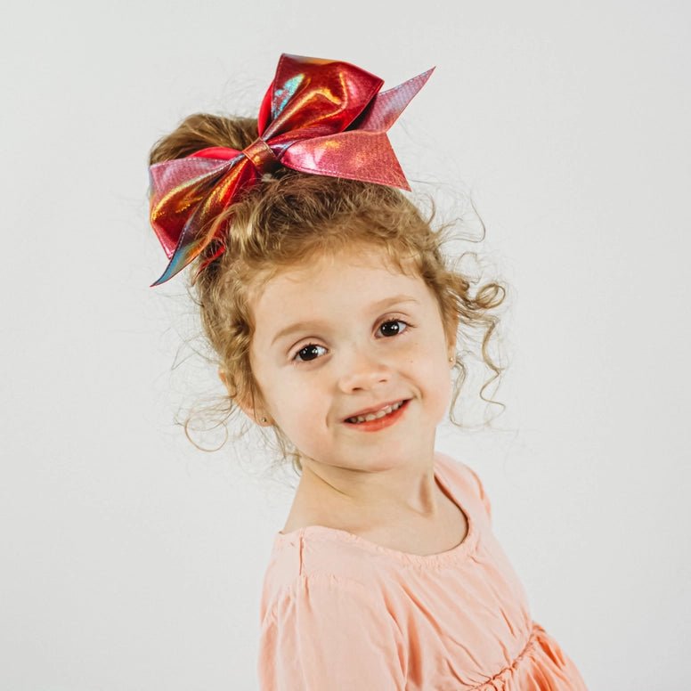 Frog Sac Large Metallic Mermaid Hair Bows - 4 Pack