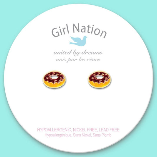 Girl Nation Cutie Stud Earrings - Yummy Donut