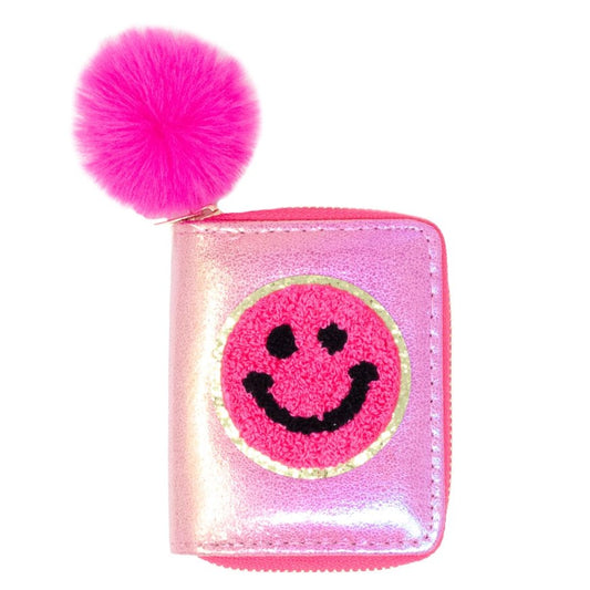 Zomi Gems Hot Pink Shiny Happy Face Smile Wallet