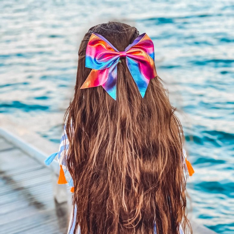 Frog Sac Large Metallic Mermaid Hair Bows - 4 Pack