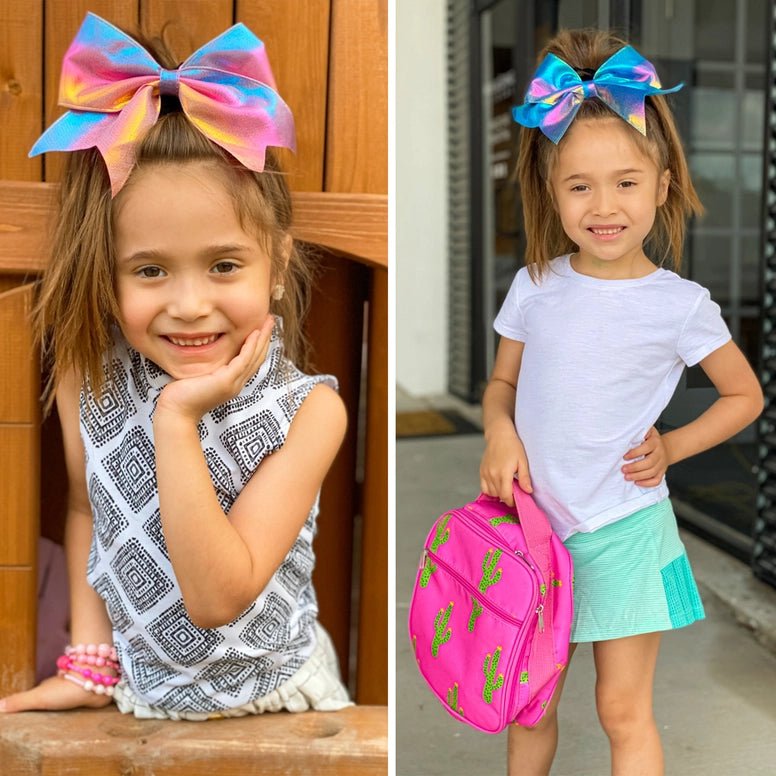 Frog Sac Large Metallic Mermaid Hair Bows - 4 Pack