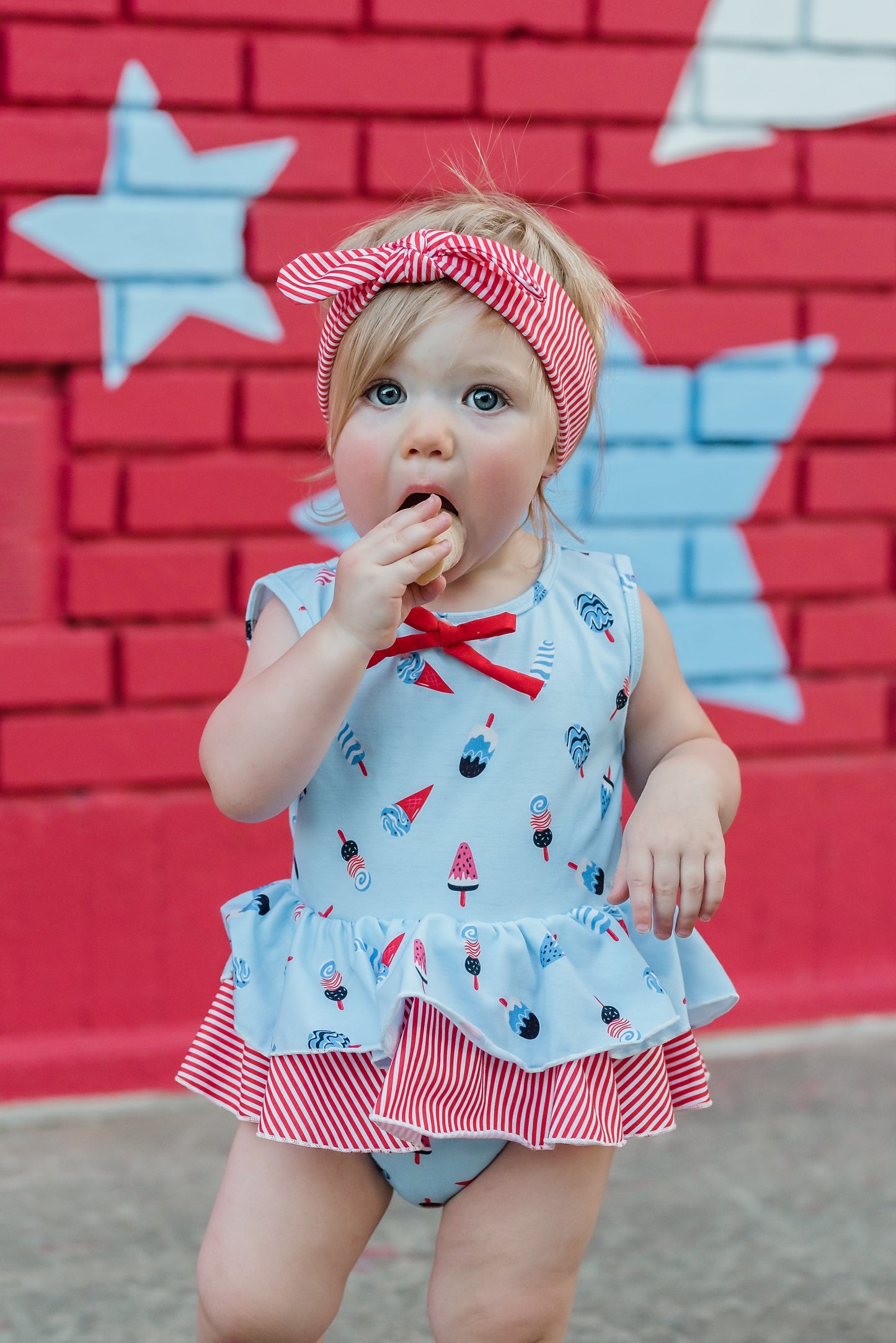 Be Girl Clothing American Dreams Muffin Ruffle Romper Set