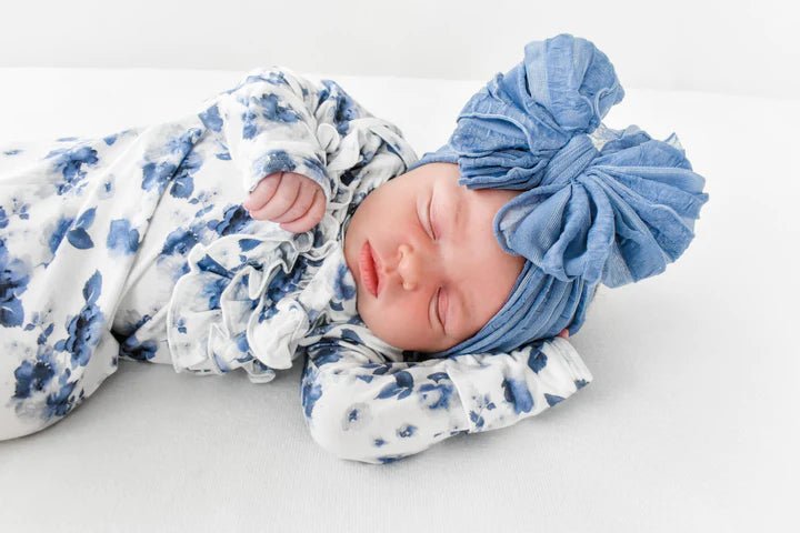 In Awe Couture Denim Ruffled Headband