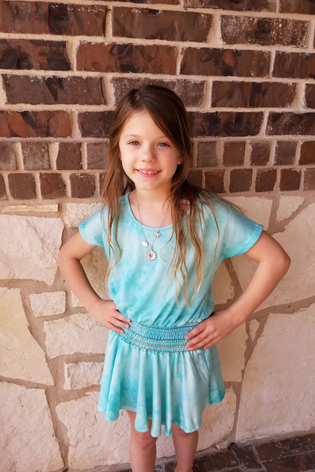 Erge Designs Tie Dyed Shirred Tunic Dress