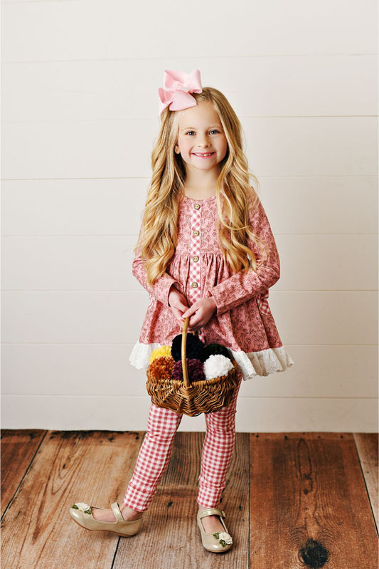 Serendipity Clothing Mauvewood Eyelet Pocket Tunic w/ Leggings