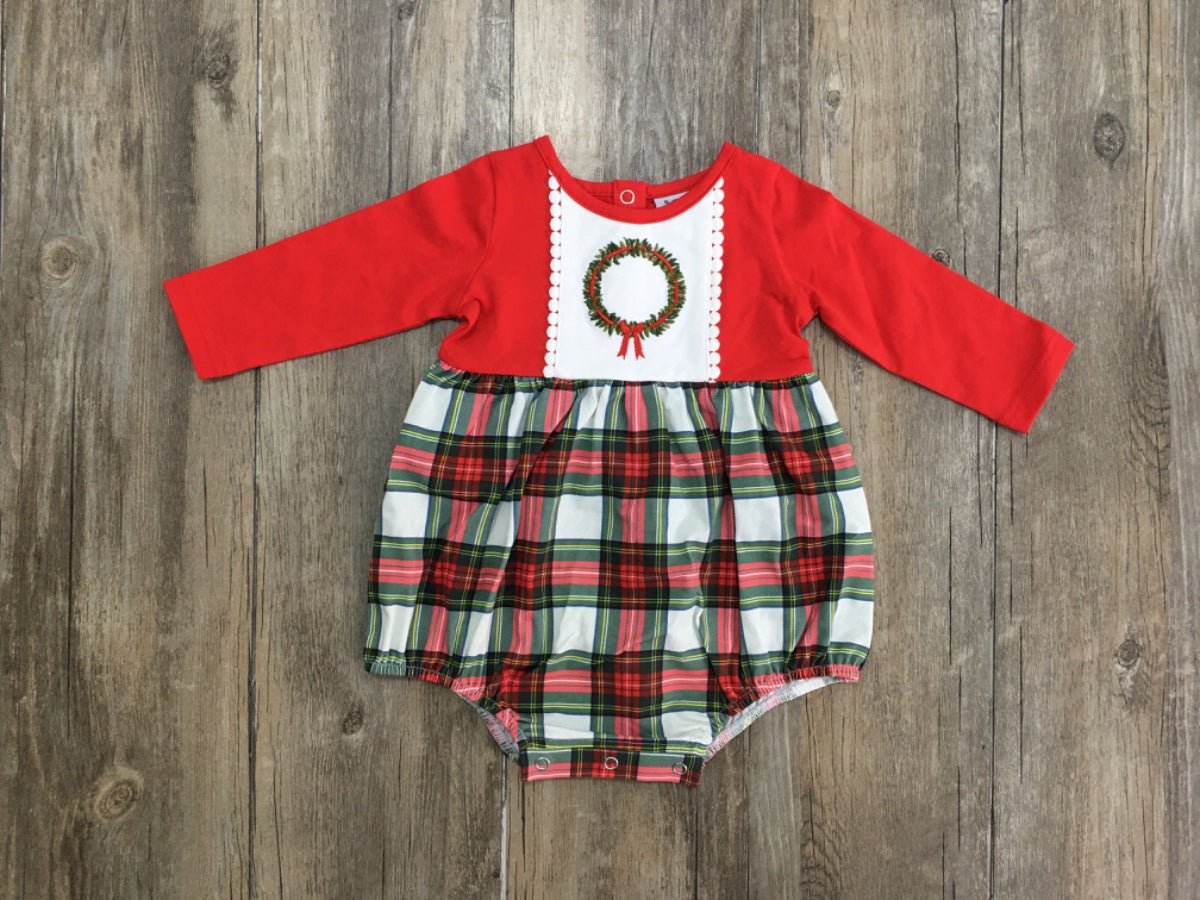 Serendipity Clothing Winter Plaid Wreath Bubble