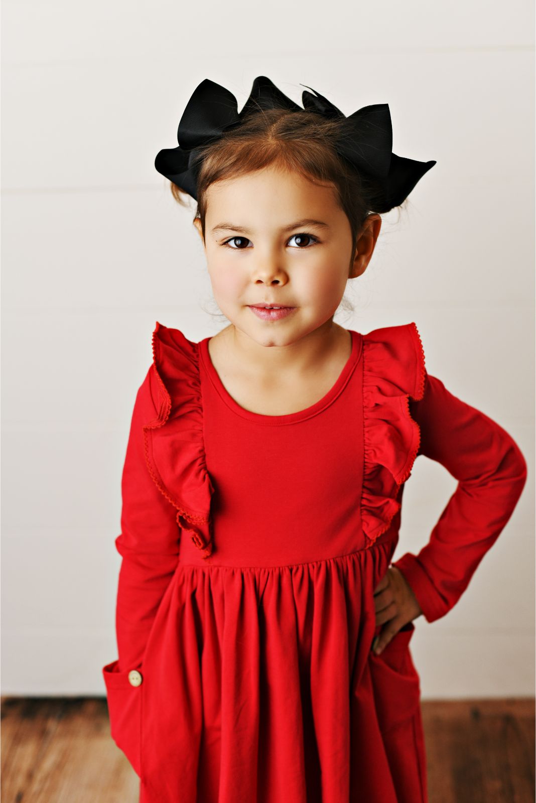 Serendipity Clothing Red Bella Picot Pocket Dress