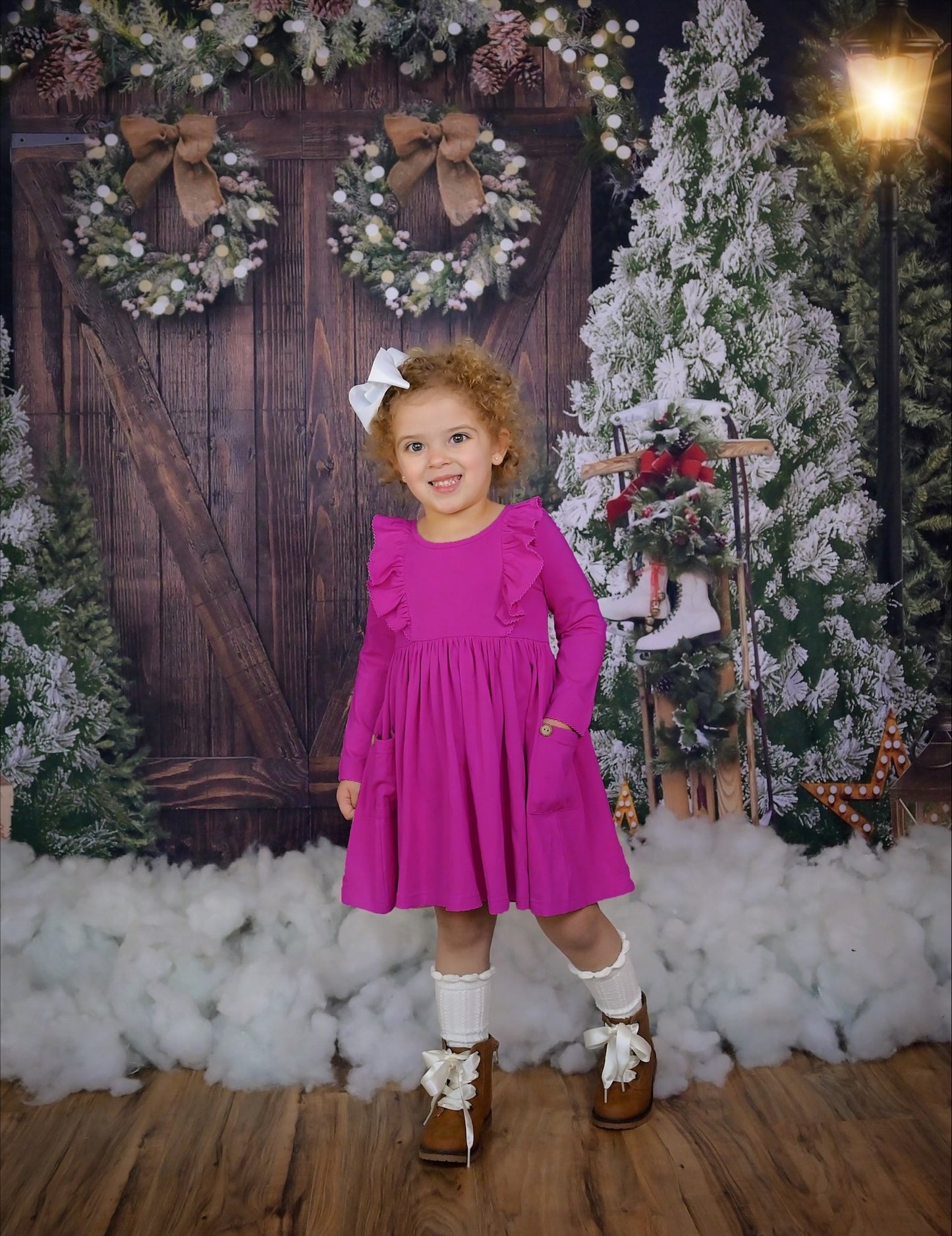 Serendipity Clothing Plum Bella Picot Pocket Dress